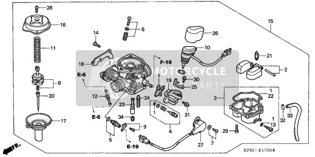 Honda SH125 2003 Carburettor for a 2003 Honda SH125